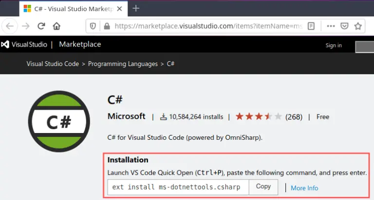 visual studio code install .net core 2.1